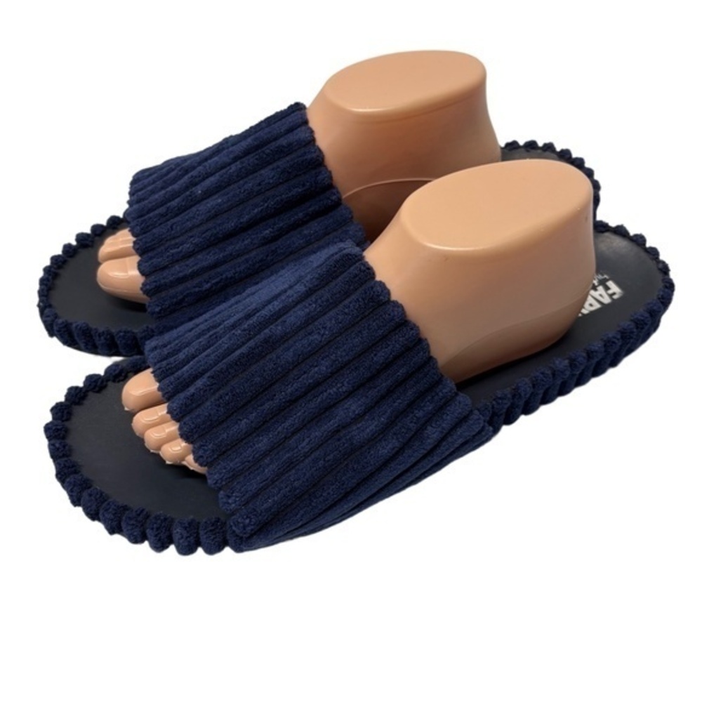 Faryl by Farylrobin Womens 16 Mia Navy Blue Slide Slippers Slip On Corduroy‎